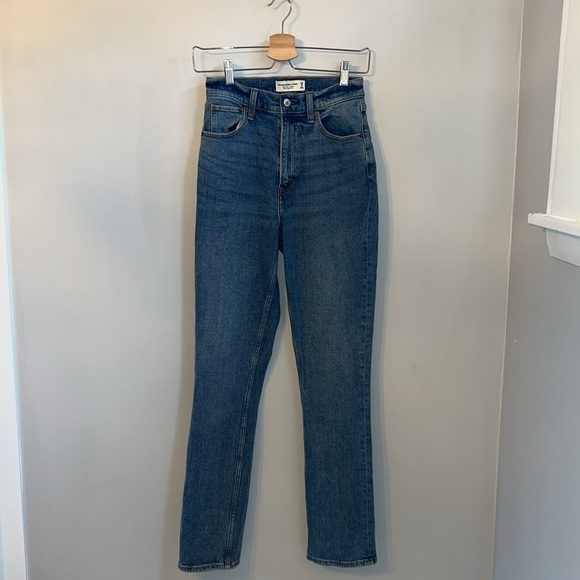 Abercrombie & Fitch Love Curve The Slim Straight Ultra High Rise SZ 0 / 25 - Picture 4 of 7